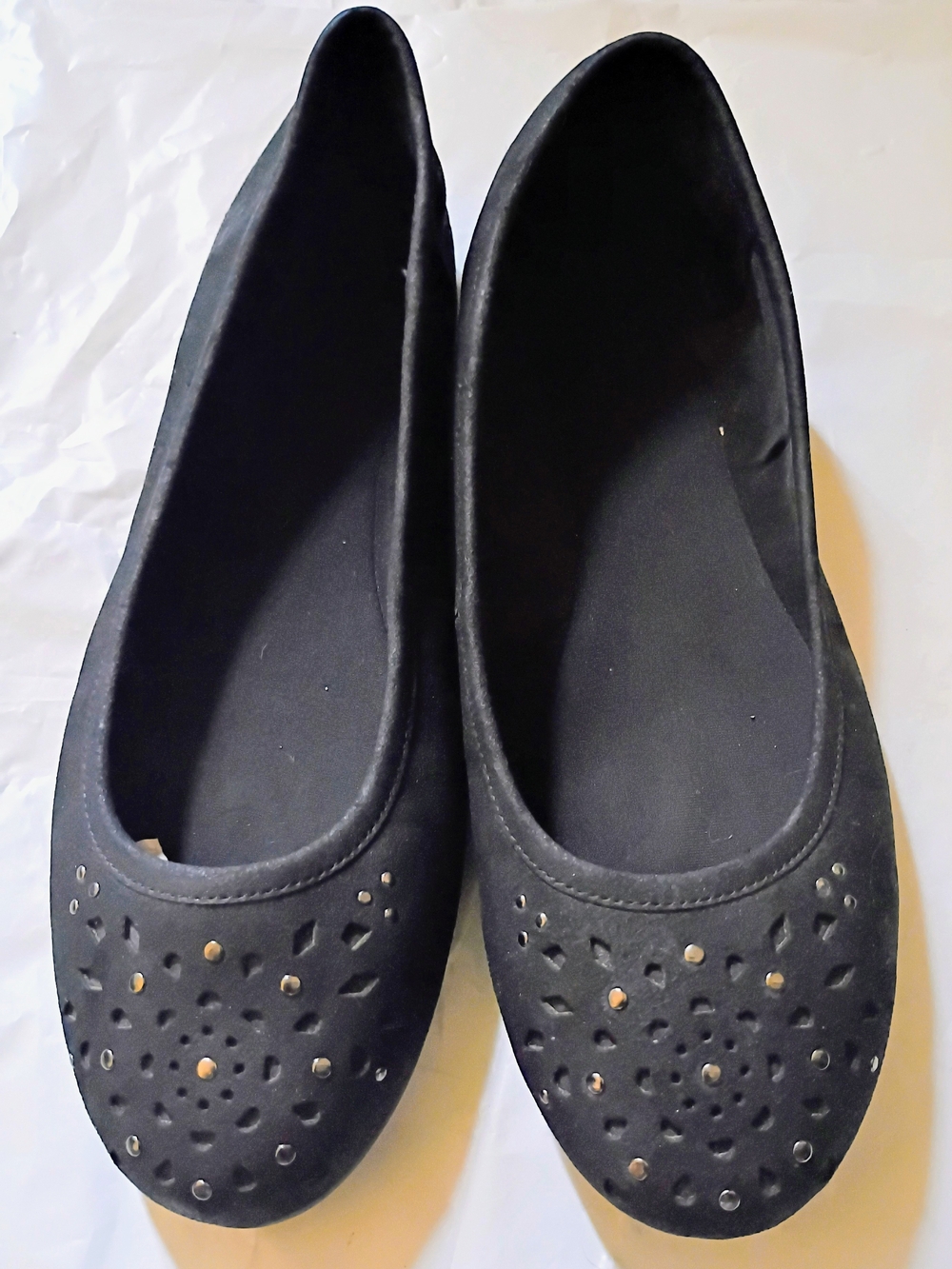Women's Black Studded Ballet Flats